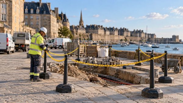 Les avantages d'une chaîne de délimitation pour la sécurité chantier